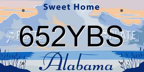 652YBS Alabama License Plate