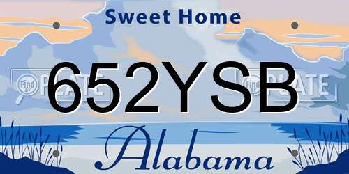 652YSB Alabama License Plate
