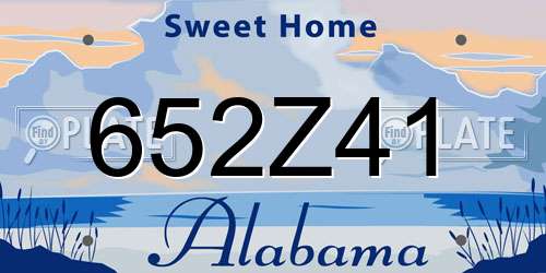 652Z41 Alabama License Plate