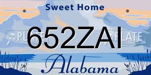 652ZAI Alabama License Plate