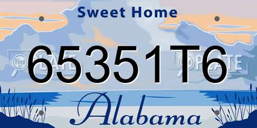 65351T6 Alabama License Plate