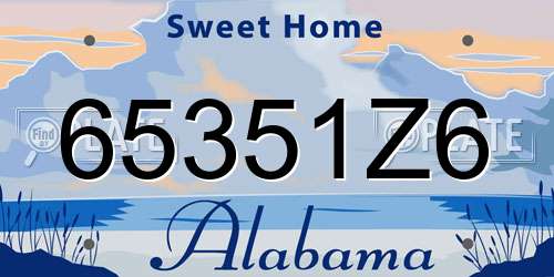65351Z6 Alabama License Plate