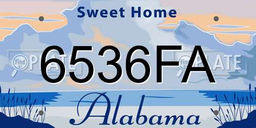6536FA Alabama License Plate