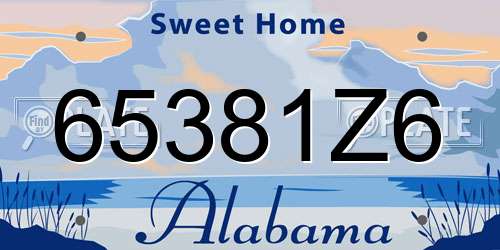 65381Z6 Alabama License Plate