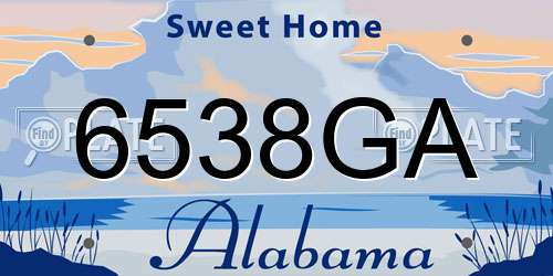 6538GA Alabama License Plate