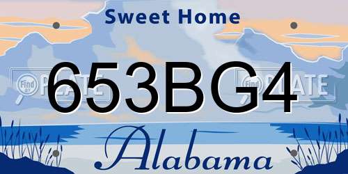 653BG4 Alabama License Plate