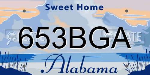 653BGA Alabama License Plate