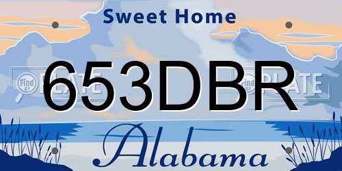 653DBR Alabama License Plate
