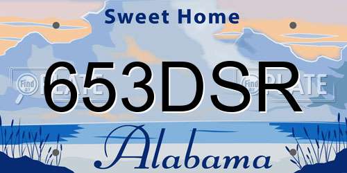 653DSR Alabama License Plate