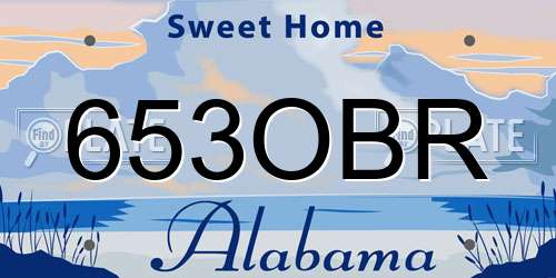 653OBR Alabama License Plate