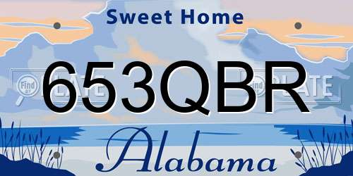 653QBR Alabama License Plate