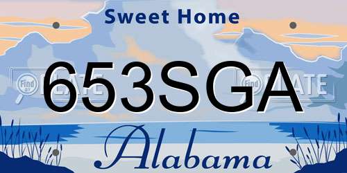 653SGA Alabama License Plate