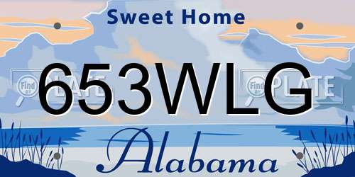 653WLG Alabama License Plate