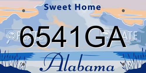 6541GA Alabama License Plate