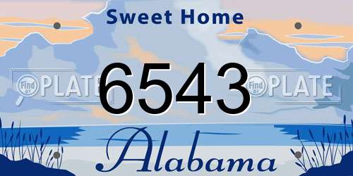 6543 Alabama License Plate
