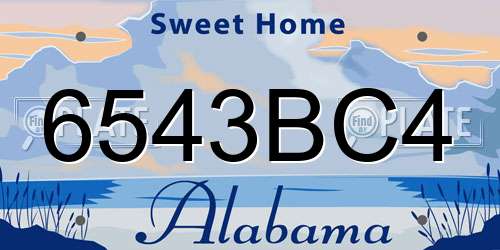 6543BC4 Alabama License Plate