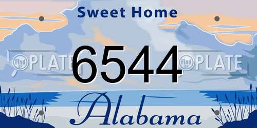 6544 Alabama License Plate