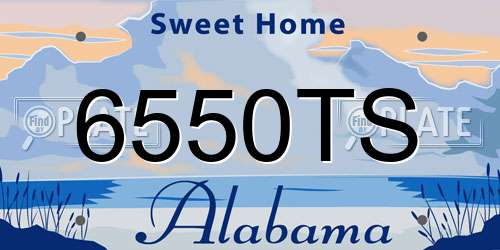 6550TS Alabama License Plate