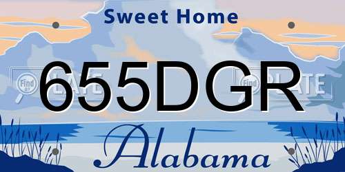 655DGR Alabama License Plate