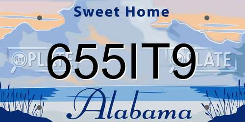 655IT9 Alabama License Plate