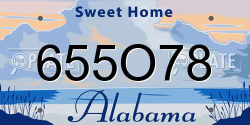 655O78 Alabama License Plate