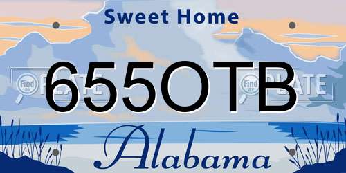 655OTB Alabama License Plate