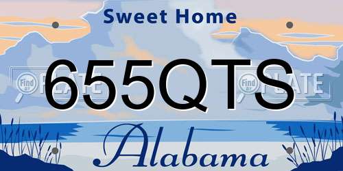 655QTS Alabama License Plate