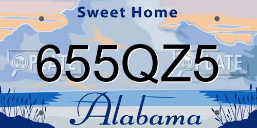 655QZ5 Alabama License Plate