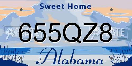 655QZ8 Alabama License Plate