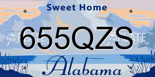 655QZS Alabama License Plate