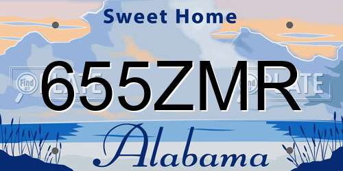 655ZMR Alabama License Plate