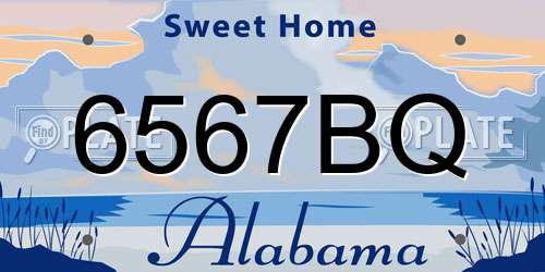 6567BQ Alabama License Plate