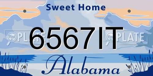 6567IT Alabama License Plate