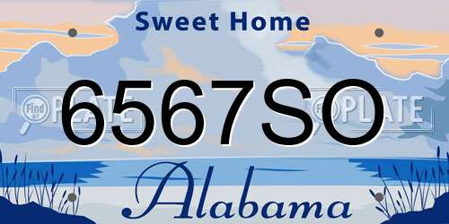 6567SO Alabama License Plate