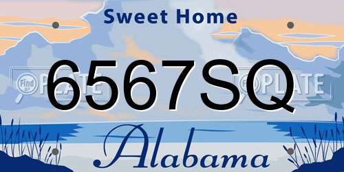 6567SQ Alabama License Plate