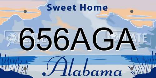 656AGA Alabama License Plate