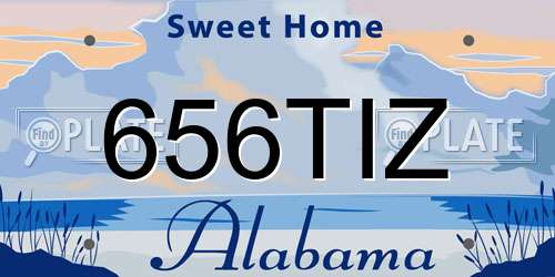656TIZ Alabama License Plate