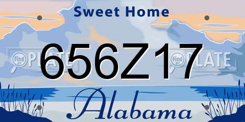 656Z17 Alabama License Plate