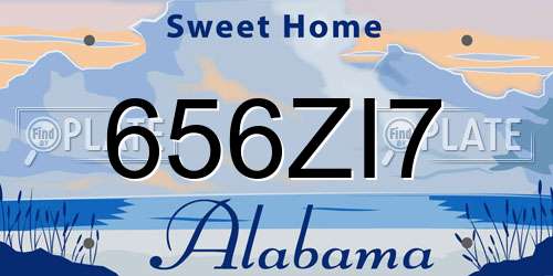 656ZI7 Alabama License Plate
