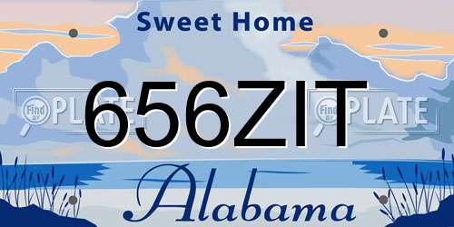 656ZIT Alabama License Plate