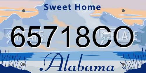 65718CO Alabama License Plate