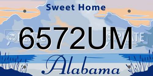 6572UM Alabama License Plate