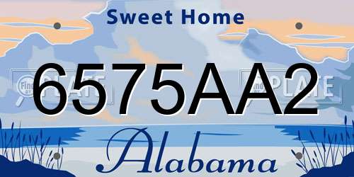 6575AA2 Alabama License Plate