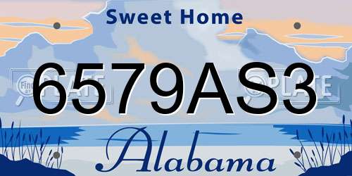 6579AS3 Alabama License Plate