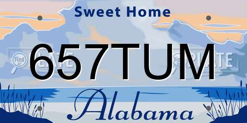 657TUM Alabama License Plate