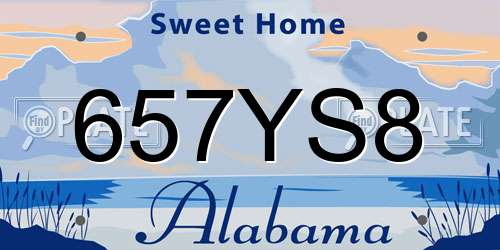 657YS8 Alabama License Plate