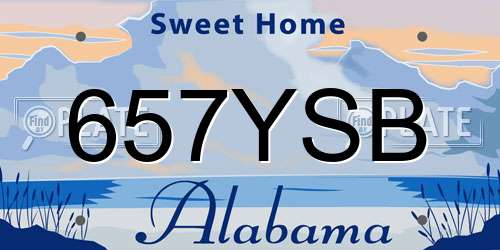 657YSB Alabama License Plate