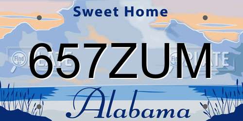 657ZUM Alabama License Plate