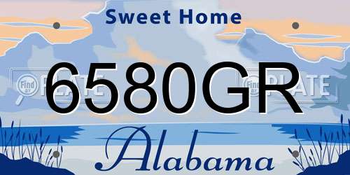 6580GR Alabama License Plate