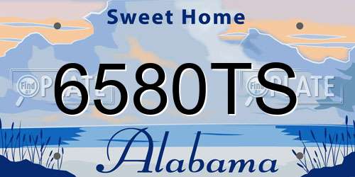 6580TS Alabama License Plate